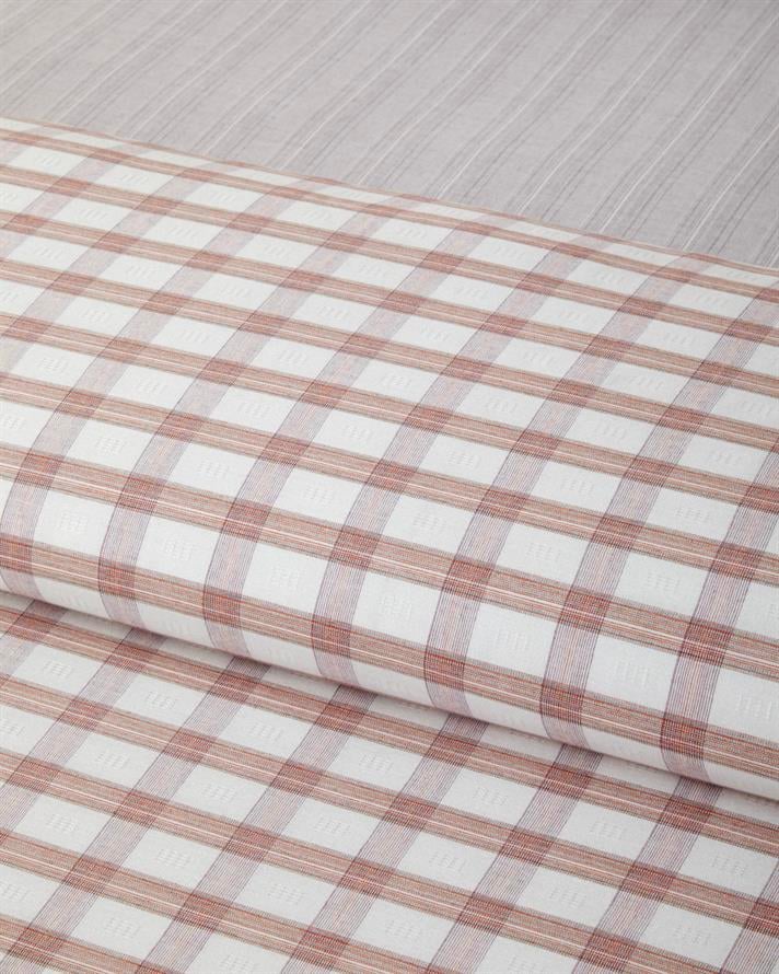 Crispcheck İpliği Boyalı Çift Kişilik Çarşaflı Nevresim Takımı 200x220 cm Turuncu