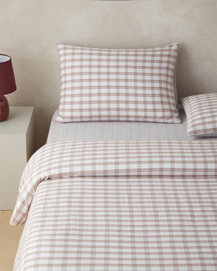 Crispcheck İpliği Boyalı Çift Kişilik Nevresim Takımı 200x220 cm Turuncu