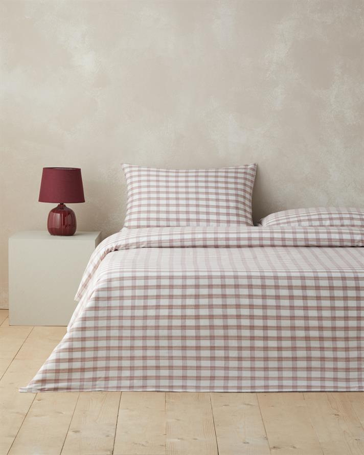 Crispcheck İpliği Boyalı Çift Kişilik Nevresim Takımı 200x220 cm Turuncu