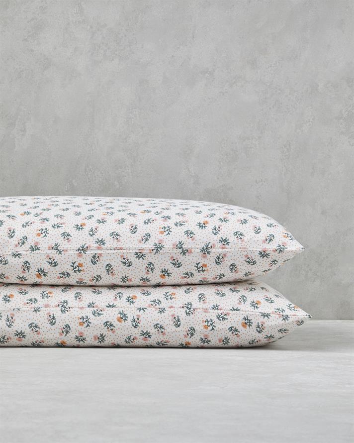 Crispy Dots Kolay Ütülenir 2li Yastık Kılıfı 50x70 cm Yeşil-Turuncu