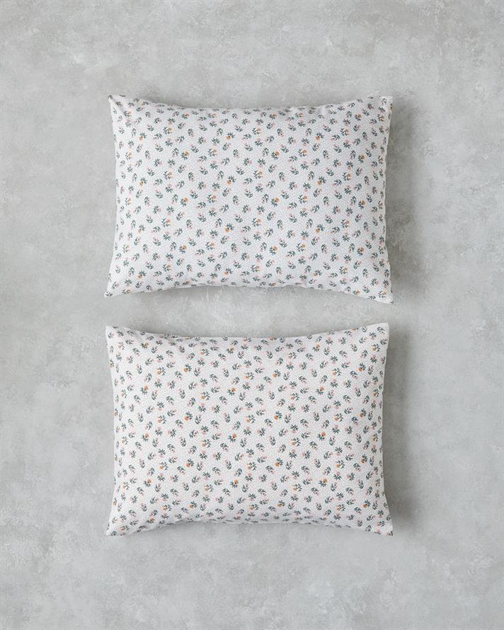 Crispy Dots Kolay Ütülenir 2li Yastık Kılıfı 50x70 cm Yeşil-Turuncu