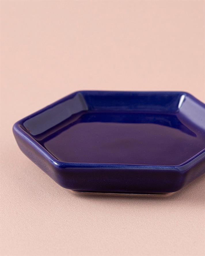 Crispy Flowers Seramik Çerezlik Lacivert