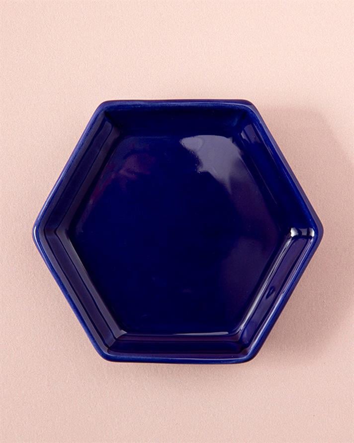 Crispy Flowers Seramik Çerezlik Lacivert