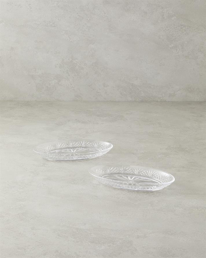 Cross Cam 2li Kayık Tabak 23x17 cm Şeffaf