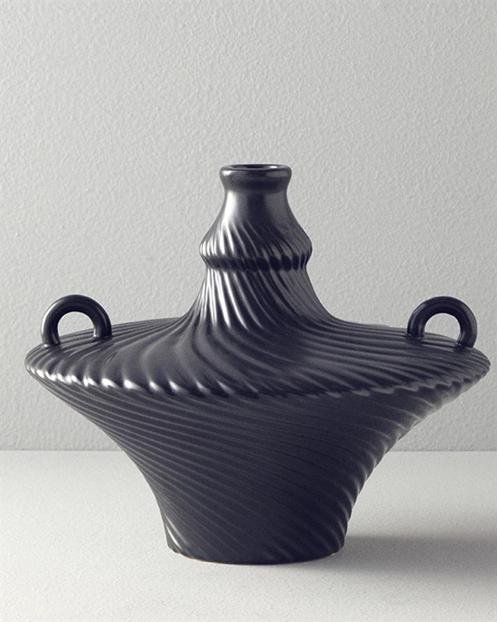 Crown Seramik Vazo Antrasit