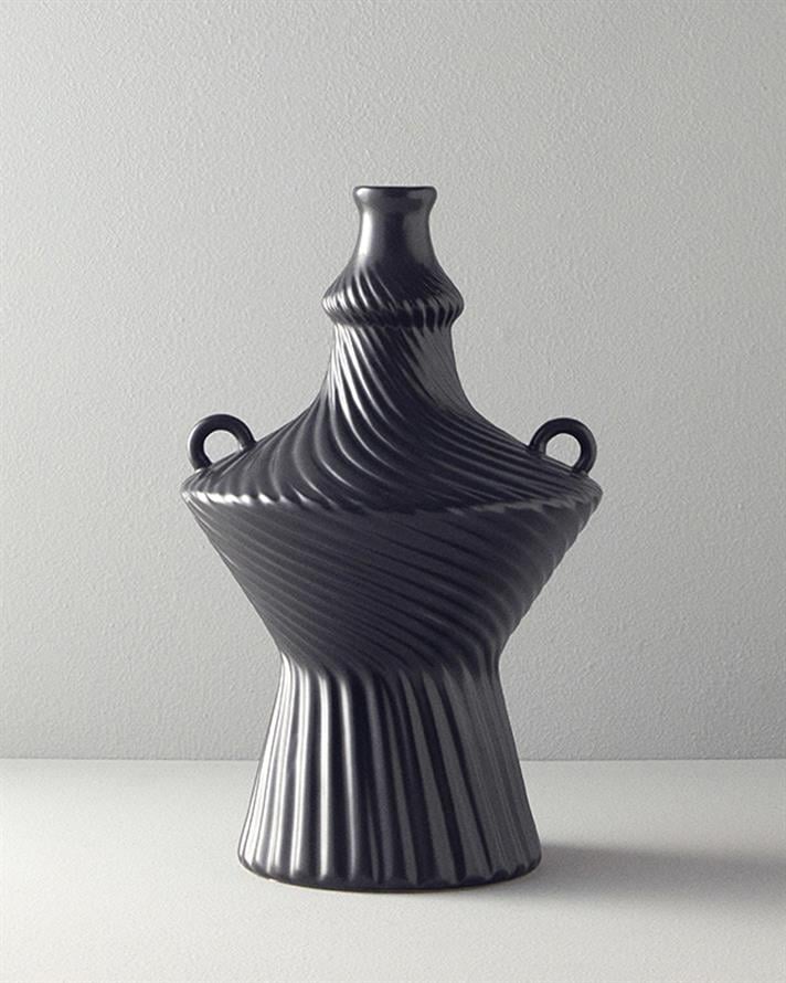 Crown Seramik Vazo Antrasit