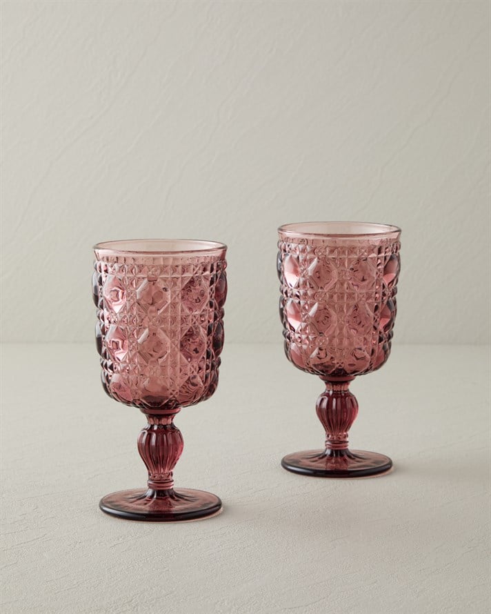 Crysta Cam 2li Kadeh 250 ml Pembe