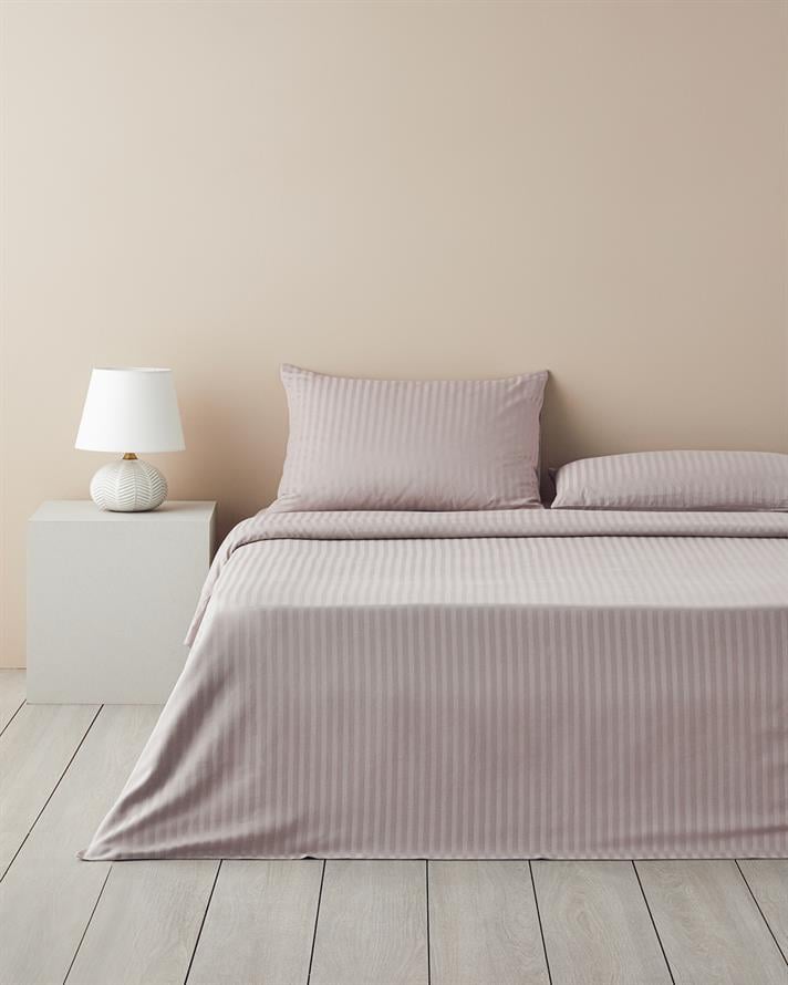 Crystal İpeksi Twill Çift Kişilik Çarşaflı Nevresim Takımı 200x220 cm Gül Kurusu