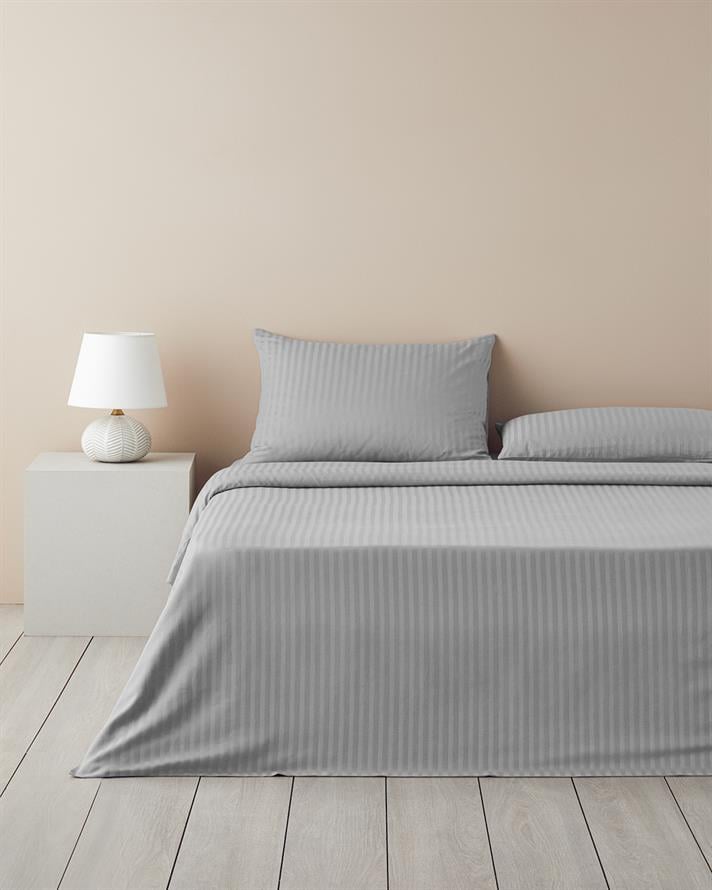 Crystal İpeksi Twill Çift Kişilik Çarşaflı Nevresim Takımı Gri