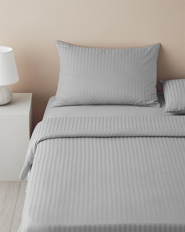 Crystal İpeksi Twill Çift Kişilik Çarşaflı Nevresim Takımı Gri