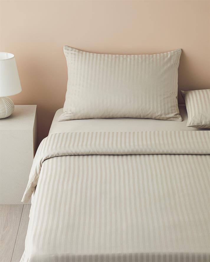 Crystal İpeksi Twill King Size Nevresim Takımı 240x220 cm Taş Rengi