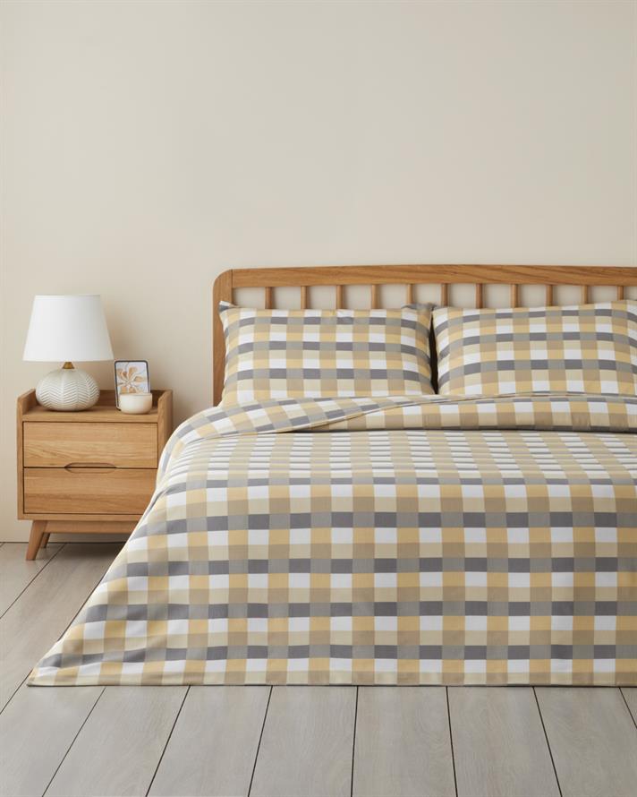 Cuby Kolay Ütülenir Çift Kişilik Nevresim Seti 200x220 cm Gri-Hardal