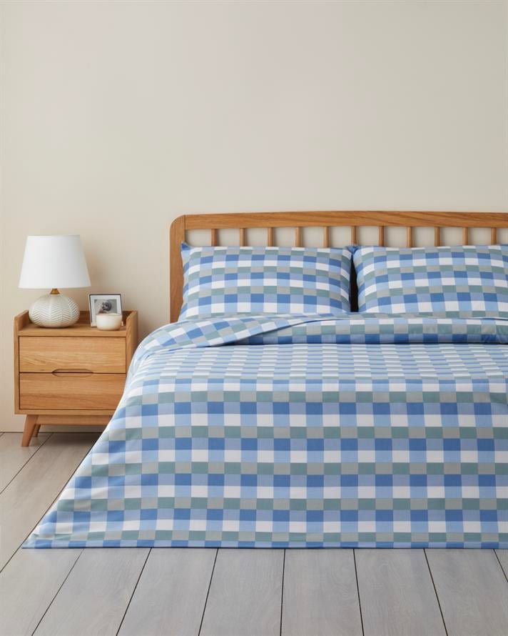 Cuby Kolay Ütülenir Çift Kişilik Nevresim Seti 200x220 cm Seledon - Mavi