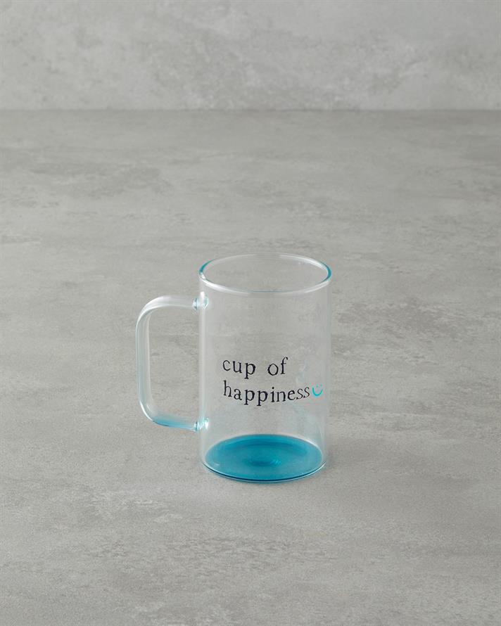 Cup of Happiness Cam Kupa 270 ml Mavi