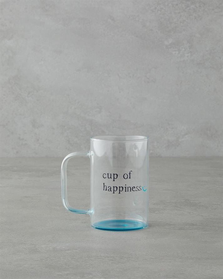 Cup of Happiness Cam Kupa 270 ml Mavi