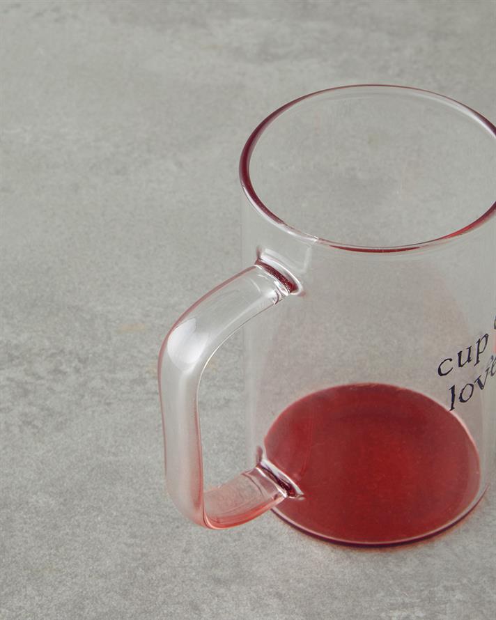 Cup Of Love Cam Kupa 270 ml Kırmızı