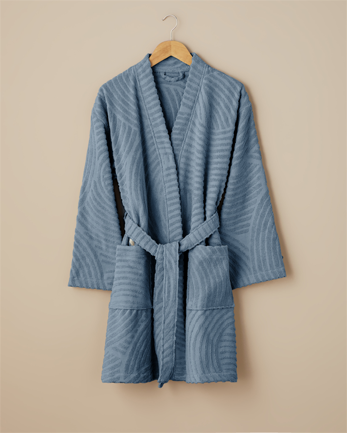 Curve Pamuk Bornoz Mavi