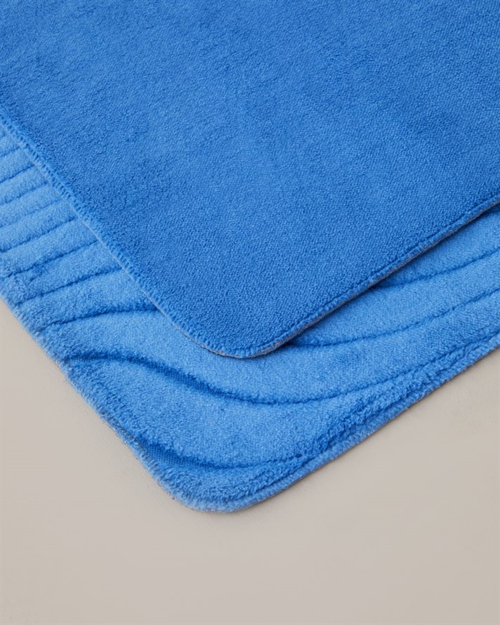 Curveline Kaydırmaz Taban Banyo Paspası Seti Mavi