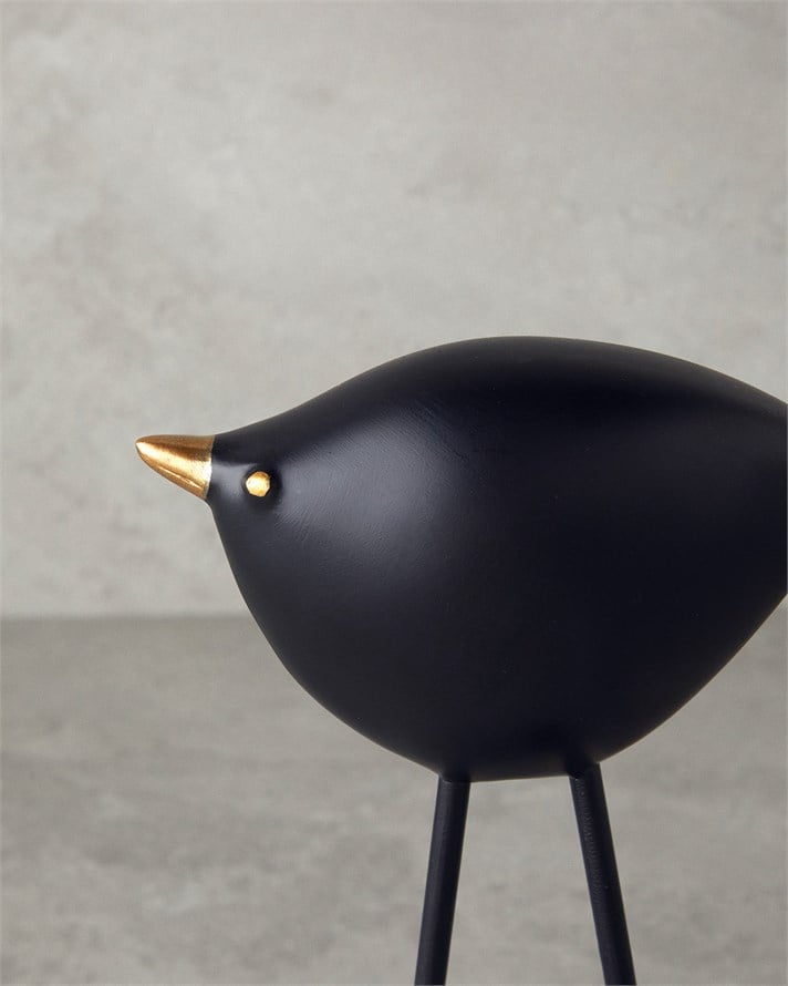 Cute Birds Polyresin Biblo 11x6x24 cm Siyah