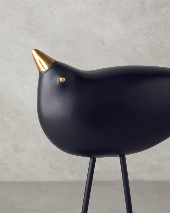 Cute Birds Polyresin Biblo 15x6,2x30,5 cm Siyah