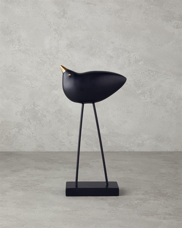Cute Birds Polyresin Biblo Siyah