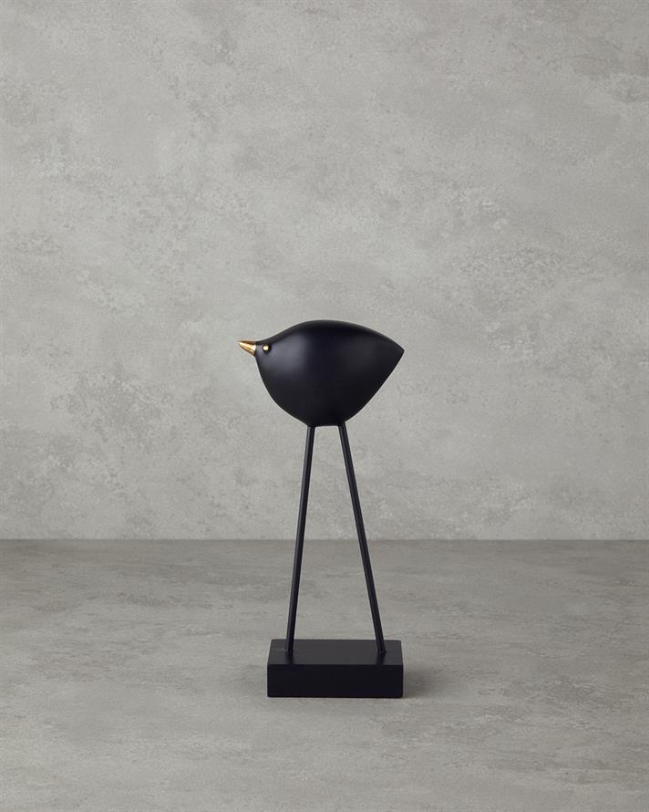 Cute Birds Polyresin Biblo Siyah