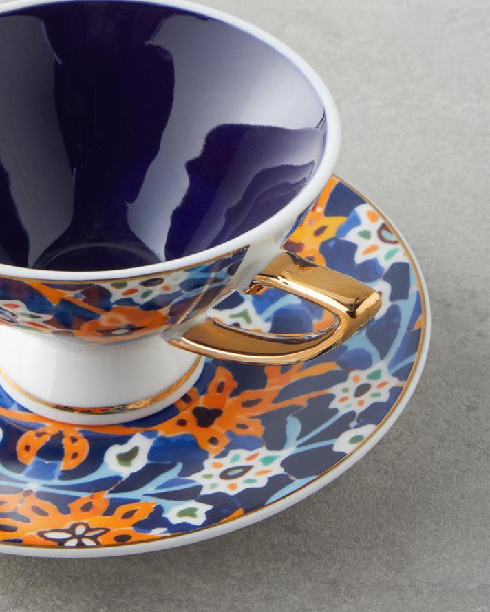 Dahlia New Bone China 4 Parça 2 Kişilik Kahve Fincan Takımı 90 ml Renkli