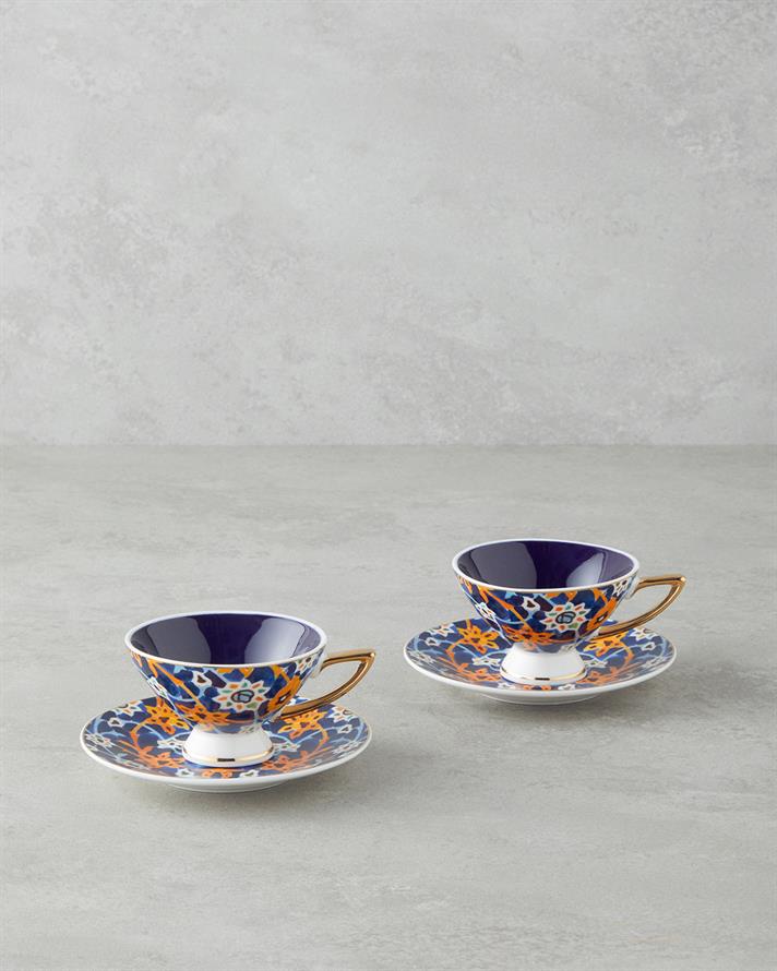Dahlia New Bone China 4 Parça 2 Kişilik Kahve Fincan Takımı 90 ml Renkli