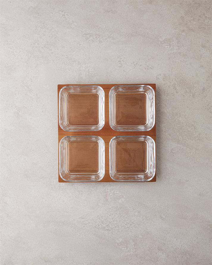 Dainty Ahşap-Cam 5 Parça Sunumluk 10x5 cm Şeffaf