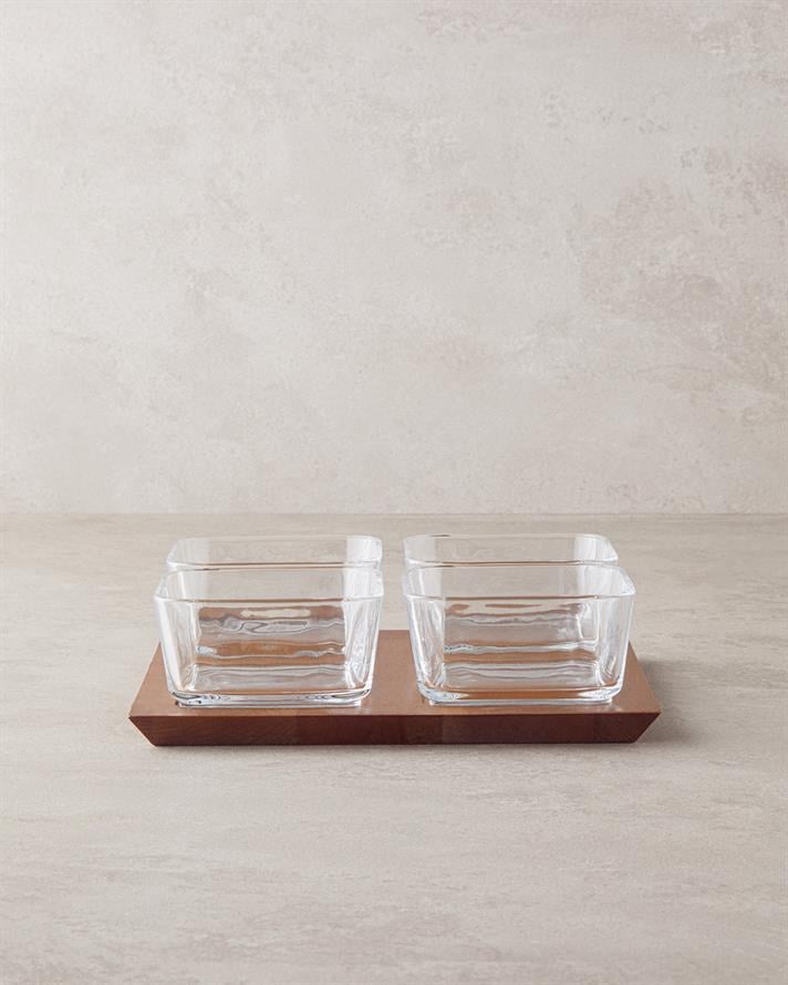 Dainty Ahşap-Cam 5 Parça Sunumluk 10x5 cm Şeffaf