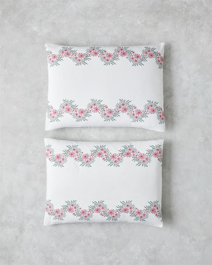Daisy Chain Kolay Ütülenir 2li Yastık Kılıfı 50x70 cm Pembe