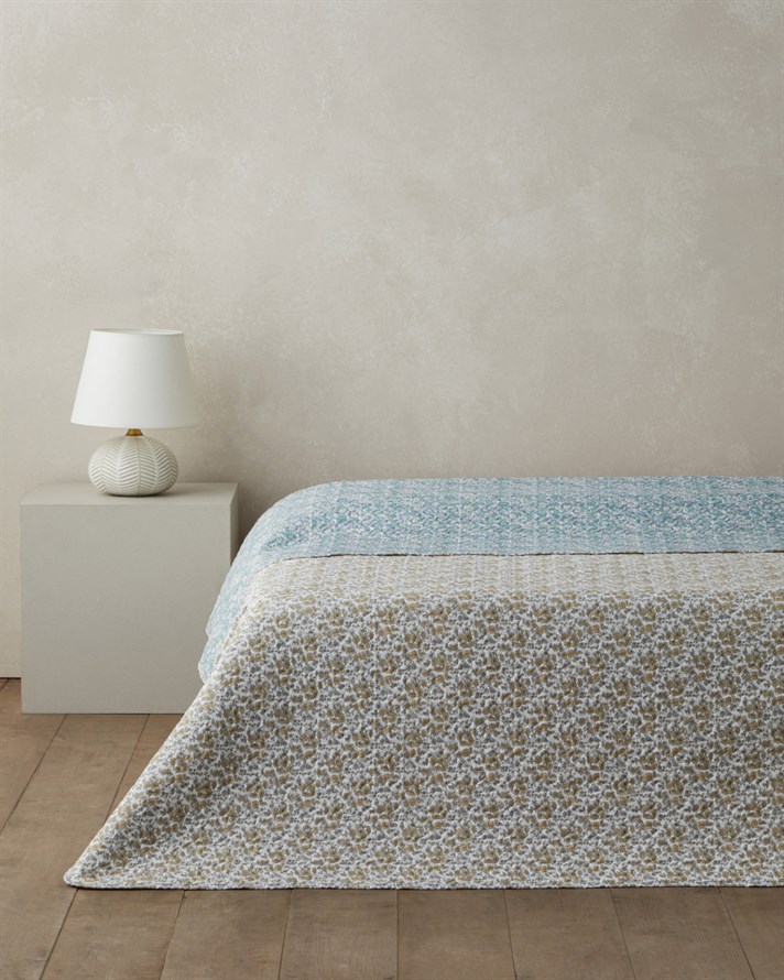 Daisy Charm Çift Kişilik Çok Amaçlı Örtü 200x220 cm Yeşil