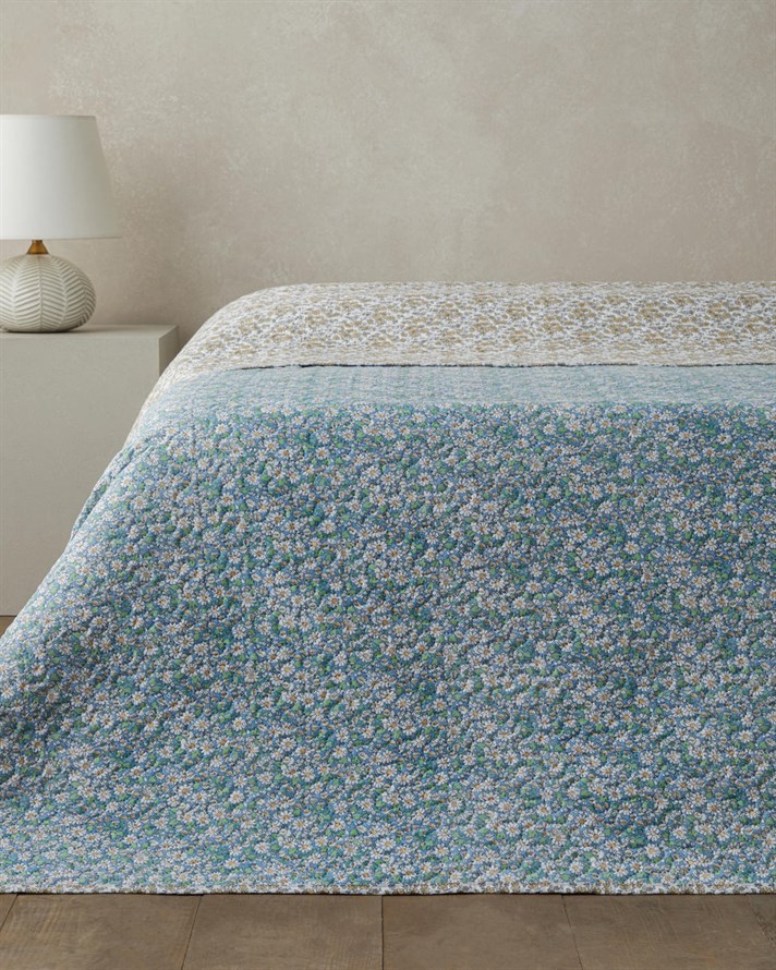 Daisy Charm Çift Kişilik Çok Amaçlı Örtü 200x220 cm Yeşil