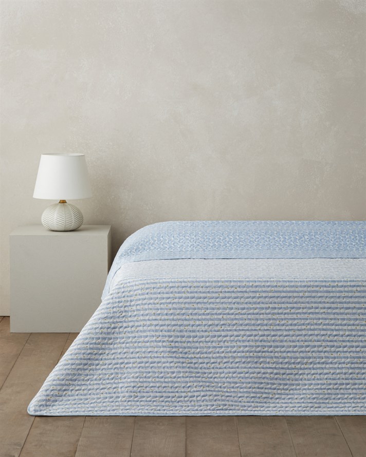 Daisy Kamila Tek Kişilik Çok Amaçlı Örtü 160x220 cm Açık Mavi