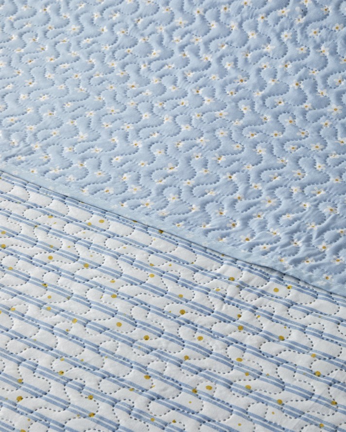 Daisy Kamila Tek Kişilik Çok Amaçlı Örtü 160x220 cm Açık Mavi