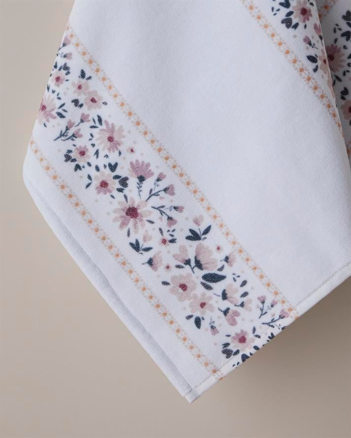 Daisy Line Pamuk Yüz Havlusu 50x80 cm Beyaz