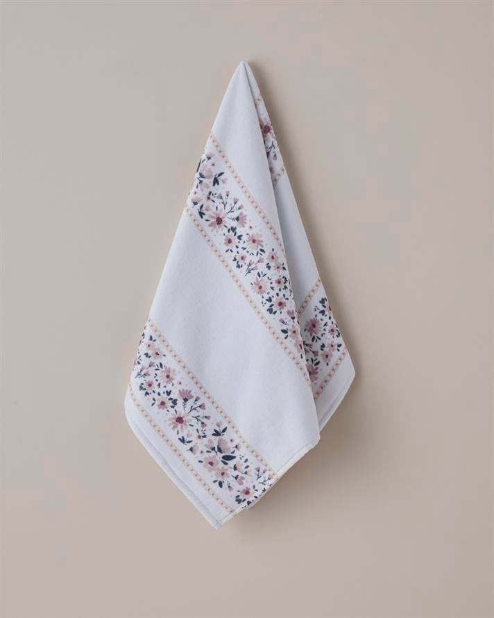 Daisy Line Pamuk Yüz Havlusu 50x80 cm Beyaz