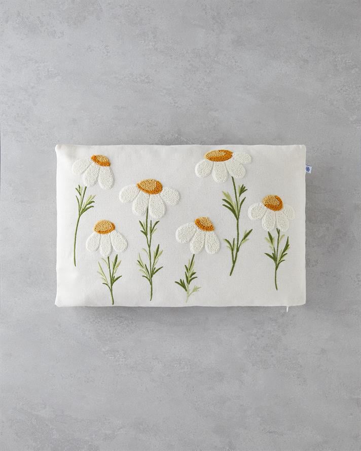 Daisy Love Dekoratif Kırlent 33x50 cm Natural
