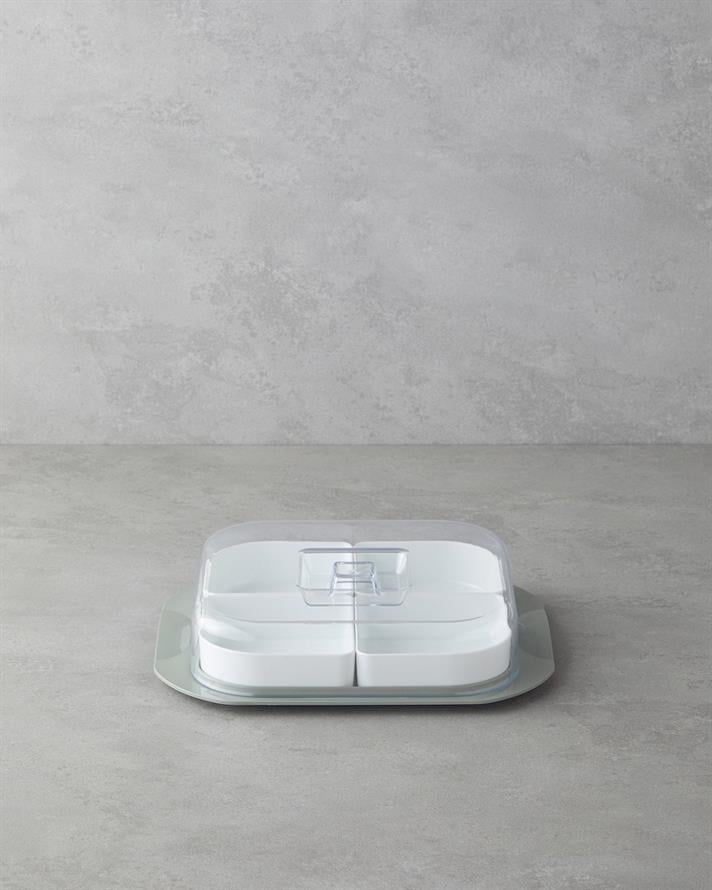 Daisy 4 Bölmeli Kahvaltılık 26x23 cm Yeşil