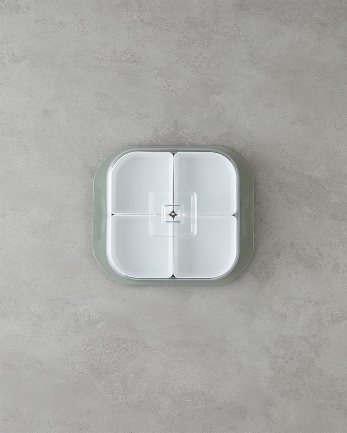 Daisy 4 Bölmeli Kahvaltılık 26x23 cm Yeşil