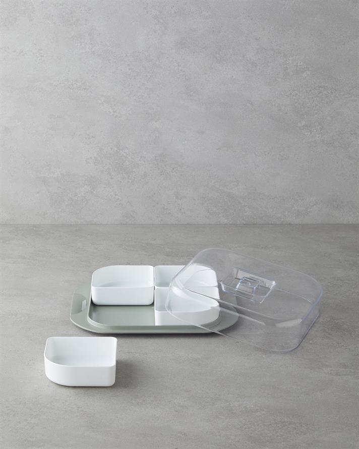 Daisy 4 Bölmeli Kahvaltılık 26x23 cm Yeşil