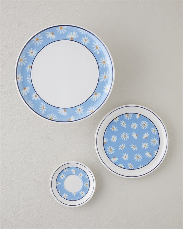 Daisy Seramik Pasta Seti 13 parça 6 kişilik Renkli