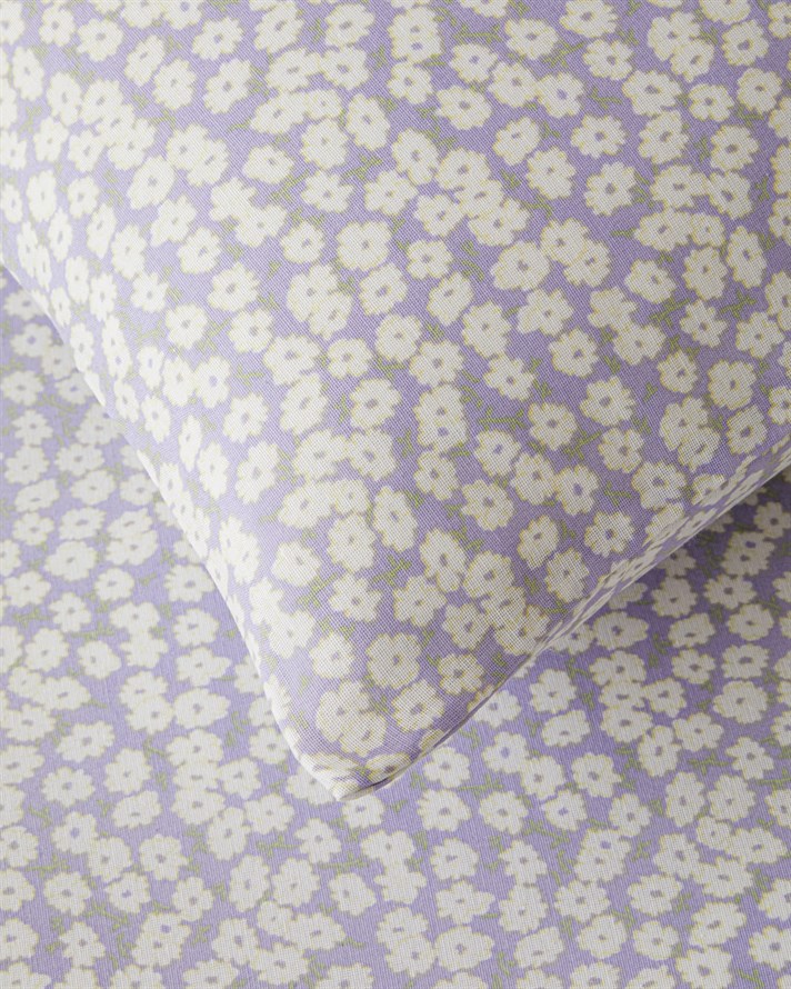 Daisy Touch Kolay Ütülenir Tek Kişilik Nevresim Seti 160x220 cm Lila-Turuncu