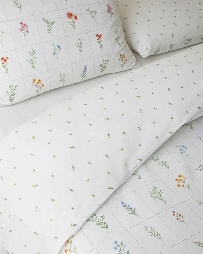 Damada Bloom Kolay Ütülenir Tek Kişilik Çarşaflı Nevresim Takımı 160x220 cm Sarı-Yeşil