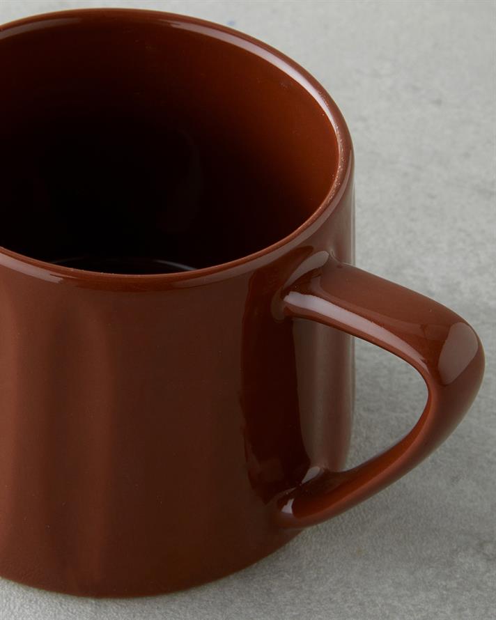 Daphne New Bone China Kupa 320 ml Koyu Kahverengi
