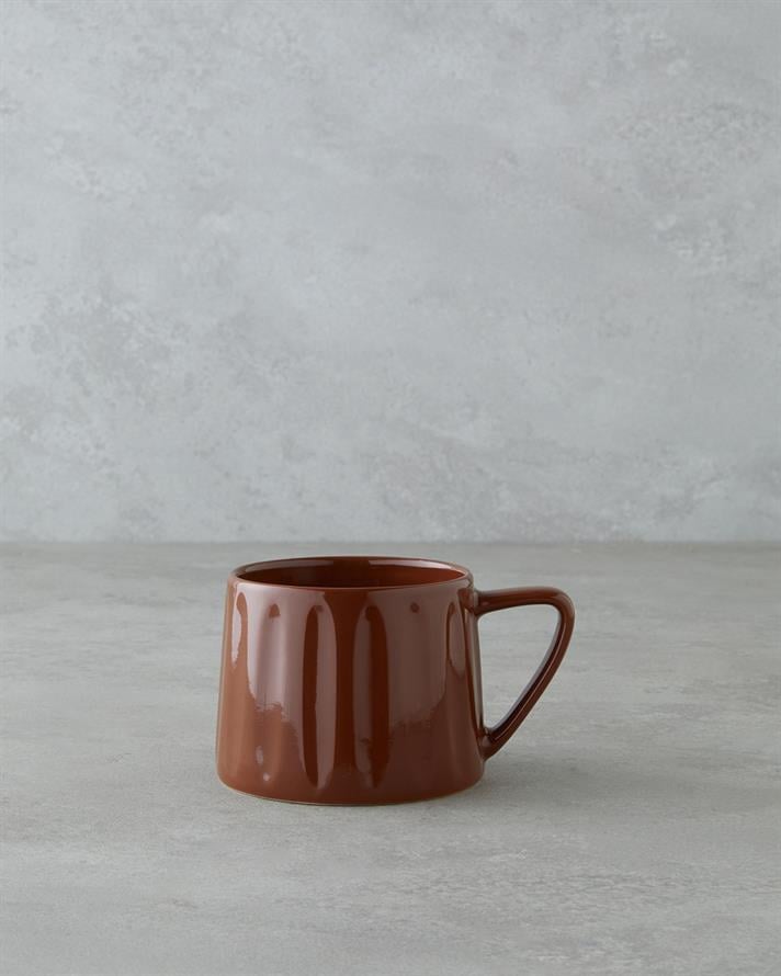 Daphne New Bone China Kupa 320 ml Koyu Kahverengi