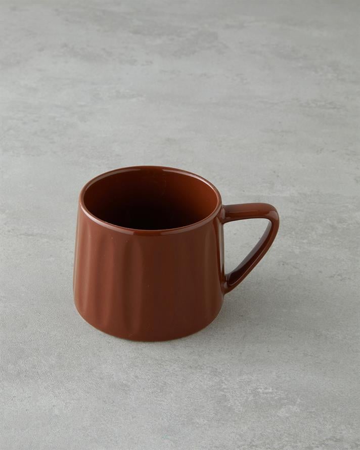 Daphne New Bone China Kupa 320 ml Koyu Kahverengi