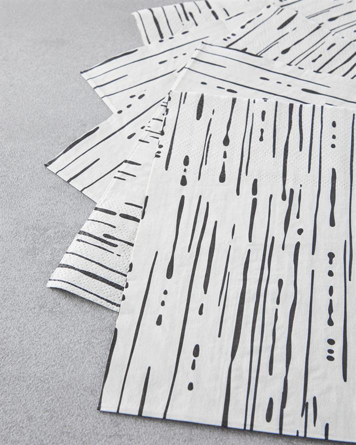 Darkness Kağıt 20li Kağıt Peçete 33x33 cm Siyah - Beyaz