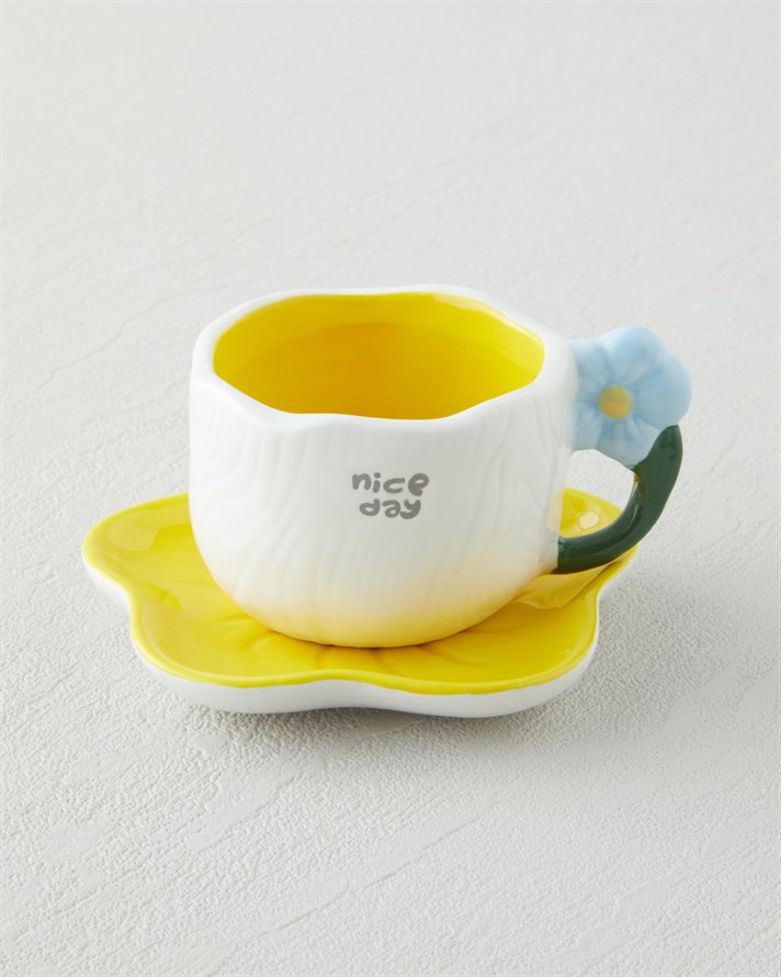 Daylora Dolomite 4 Parça 2 Kişilik Kahve Fincan Takımı 100 ml Sarı - Mavi