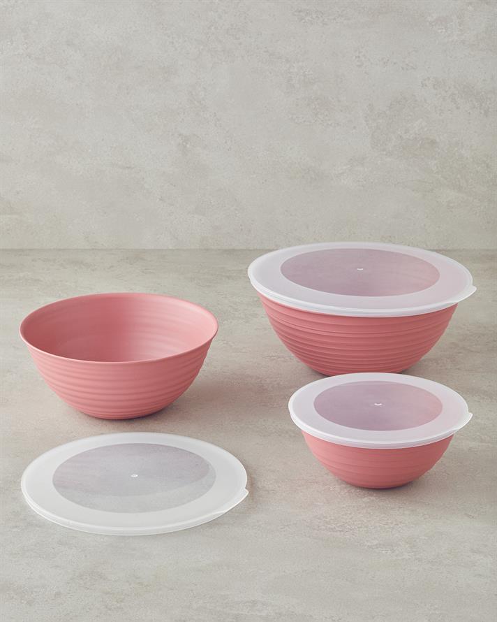 Deanna 3 Parça Saklama Kabı 1-2-3 Lt Pembe